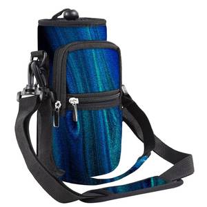 lot 58026 image: AORTDES 25324064oz Water Bottle Bag Holder Carrier-Insulated Crossbody Sling Case Sleeve with Strap & Pockets for Men Women Gym Cycling Travel Walking Hiking Camping (Blue Quicksand, 40oz) - Retail $14