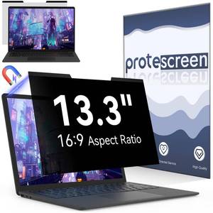 lot 58034 image: Magnetic 13.3 Inch Laptop Privacy Screen for 169 Computer Monitor, Removable Anti Glare Blue Light Filter Protector, 13 In Privacy Shield Compatible with Lenovo Hp Dell Acer Asus Thinkpad Envy Xps - Retail $30