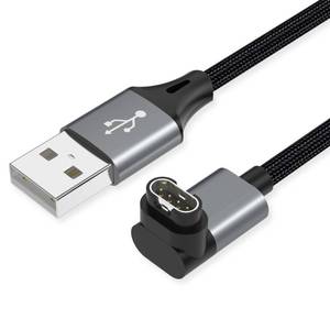lot 26656 image: 2 Pack 3.3ft Charger Cable for Garmin Watch, L-Shape Braided Charging Cord for Fenix, Forerunner, Vivoactive, Instinct, Venu, Tactix, Approach, D2, Quatix Series, Dark Gray - Retail $10