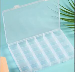lot 26657 image: Large Capacity 24 Compartments Clear Jewelry Box Organizer - Perfect for Jewelry, Crafts, Beads, and Accessories - Durable Plastic Container with Secure Closure - Retail $9