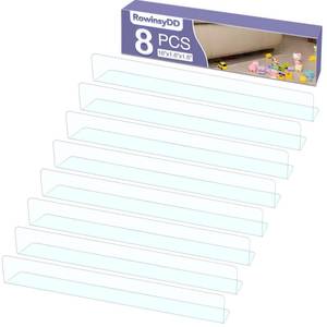lot 26672 image: 8 Pack Toy Blocker for Furniture, Clear Under Couch Blocker, Stop Things Going Under Sofa or Bed, 16 L x 1.6 H, Adjustable Gap Bumper for Furniture with Strong Tape - Retail $14