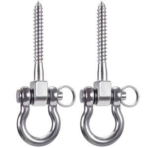 lot 26709 image: 1pc Permanent Antirust 304 Stainless Steel Screw Bracket Heavy Duty 180° Swing Hangers, 1800LB Capacity Playground Yoga Hammock Rope Tire Web Chair Sandbag Punching Bag Porch Swing Sets - Retail $15