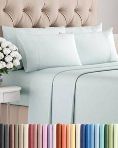 lot 26718 image: King 6 Piece Sheet Set - Comfy Breathable & Cooling - Ultra Soft Hotel Luxury Bedding Set w 8-16 Inch Deep Pockets - 1 Flat & 1 Fitted Sheet & 4 Pillowcases - Wrinkle Free and Easy Care - Ice Blue - Retail $40