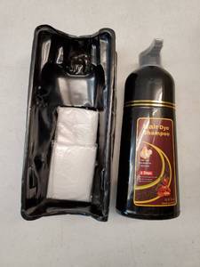 lot 26742 image: Brown Hair Dye Shampoo 3in1 Argan Herbal Hair Color Shampoo Covers Gray Hair for Women and Men (16.9floz Brown) - Retail $20