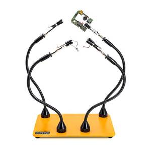 lot 26766 image: Labs Third Hand Soldering Tool PCB Holder Four Magnetic Based Flexible Metal Arms Helping Hands Crafts Jewelry Hobby Workshop Helping Station Non-Slip Steel Weighted Base - Retail $27