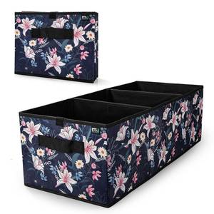 lot 26807 image: Trunk Organizer for Car, Car Organizer, Sturdy Trunk Organizer for SUV, Non-Slip Bottom, Storage Organizer for Sedans, Van, Jeep, Grocery, Large 3 Compartments, Floral 32x13x10.6 - Retail $20