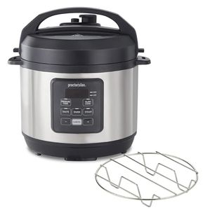 lot 26835 image: Proctor Silex Proctor-Silex Simplicity 4-in-1 Electric Pressure Cooker, 3 Quart Multi-Function With Slow Cook, Steam, Saute, Rice, Stainless Steel - Retail $175