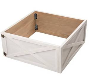 lot 26849 image: 22 in. L Washed White Wooden Tree Collar - Retail $53