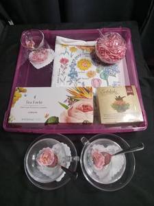 lot 3901 image: Tea Forte Botanical Garden Tea Set with Glass Cups
