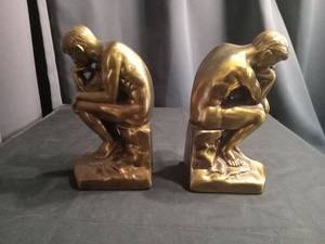 Bronze 'The Thinker' Sculpture Bookends