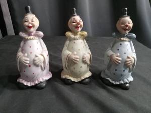 Mid-Century Ceramic Clown Figurines Set