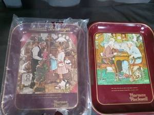 lot 3490 image: Norman Rockwell April Fools Day Limited Edition Collectors Trays Set
