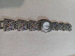lot 3504 image: Lexington Womens Silver Tone Watch with Colored Crystal Accents