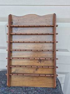 lot 106 image: Wooden Thread Spool Rack Display Holder