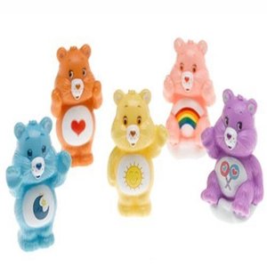 lot 109 image: Care Bears 3 Articulated Figure Clip-on Tenderheart, Cheer, Funshine, Bedtime Bear