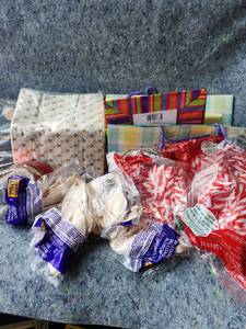 lot 54 image: Gift Bag and Tissue Paper Bundle with Hallmark Kitten Bag