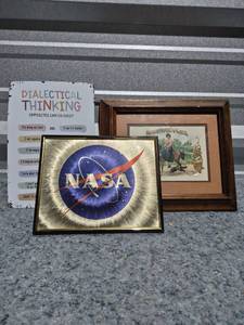 lot 248 image: NASA Logo Artwork and Nebraska Girl Tobacco Advertisement with Dialectical Thinking Sign