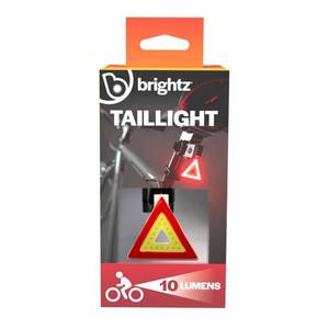 lot 1002 image: Brightz Triangle LED Tail Light ABS Bike Reflector, Seat Post Mount, 8-Hour Battery - Retail $27