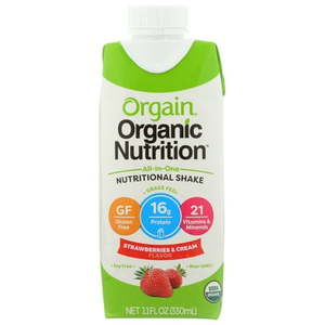 lot 1018 image: 4 PACK ORGAIN STRAWBERRIES &amp CREAM ALL-IN-ONE NUTRITIONAL SHAKE 11 OZ CARTONS&nbsp