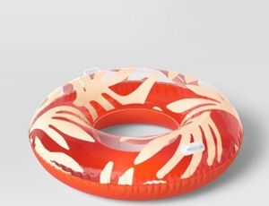 lot 1074 image: 48 Tube Handles Inner Tube - Sun Squad Orange PVC Pool Float&nbsp