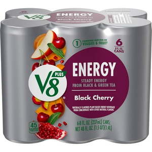 lot 1140 image: V8 V-Fusion Energy Black Cherry 6 pack
