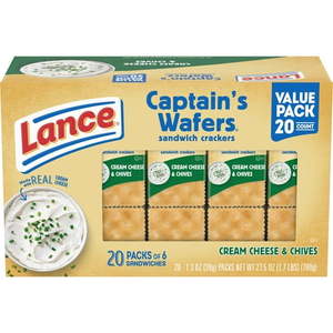 lot 1168 image: Lance Sandwich Crackers  Captain s Wafers Cream Cheese and Chives  20 Packs  6 Sandwiches Each&nbsp
