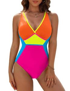 lot 1199 image: Blooming Jelly Women Tummy Control Swimsuits 2026 One Piece Shapewear Bathing Suits Modest Swimwear L,Orange Pink - Retail $32