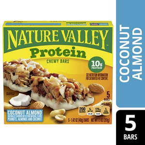 lot 1216 image: Nature Valley Chewy Granola Bar  Protein  Coconut Almond  5 Bars  7.1 OZ - Retail $51