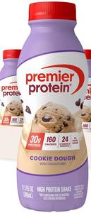 lot 1232 image: Premier Protein Shake, Cookie Dough, 30g Protein, No Added Sugar, 24 Vitamins & Minerals to Support Immune Health, 11.5 fl oz, 4 Pack (BB SEP.25.25) - Retail $32