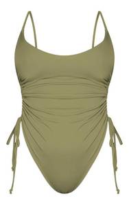 lot 1253 image: KRLAGAPAS Womens Matcha Green Cheeky One Piece Bathing Suit Swimsuit Tummy Control High Cut Sexy, SW01MatchaGreen M&nbsp