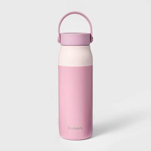 lot 1256 image: 32oz Stainless Steel Hydration Water Bottle - Purple - Embark Portable Drinkware, Polypropylene Lid - Retail $15