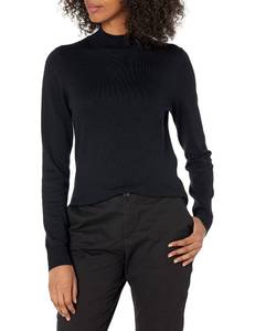 lot 1264 image: Amazon Essentials Womens Lightweight Mock Neck Fitted Sweater Black, Medium&nbsp