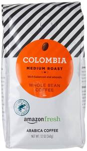 lot 1295 image: Amazon Fresh Colombia Whole Bean Coffee, Medium Roast, 12 Ounce&nbsp