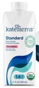 lot 1297 image: KATE FARMS Organic 1.4 High Calorie Nutrition Shake, Strawberry, 20g Protein, 27 Vitamins and Minerals, Meal Replacement, 11 oz (4 Pack)&nbsp
