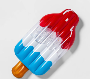 lot 1305 image: Popsicle Lounge Float with Glitter Novelty Float - Sun Squad Red Water Novelty Inflatable