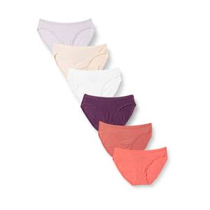 lot 1338 image: Amazon Essentials Womens Breathable Cotton Bikini Brief Underwear with Full Coverage, Pack of 6, Neutral Shades, Small