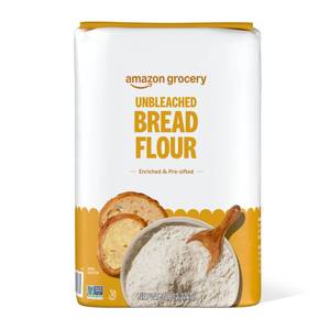 lot 1397 image: Amazon Grocery, Enriched Bread Flour, Unbleached, 5 Lb (NO VISIBLE EXP DATE)