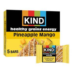lot 1457 image: KIND Health Grains Energy Pineapple Mango Protein Bars - 5ct