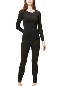 lot 1482 image: DEVOPS Womens Thermal Underwear Long Johns Top & Bottom Set (Small, Black)