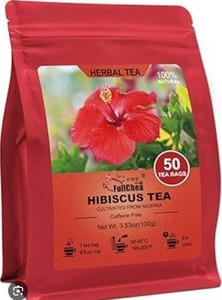 lot 1529 image: FullChea Hibiscus Tea Bags 50 Count