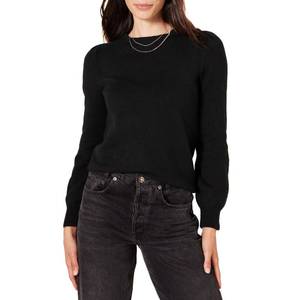 lot 1545 image: Amazon Essentials Womens Relaxed-Fit Soft Touch Long Sleeve Pleated Shoulder Crewneck Sweater, Black, Large