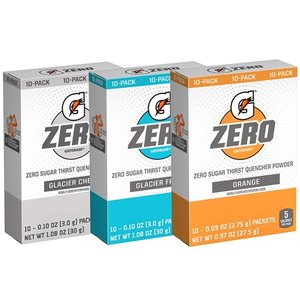 lot 1577 image: Gatorade Zero Sport Powder Drink Mix  3 Flavor Variety Pack  0.10oz  50 On-the-Go Sticks