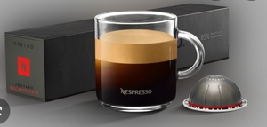 lot 1585 image: Nespresso Fortado Decaffeinated Coffee Pod Gran Lungo 10 Pods