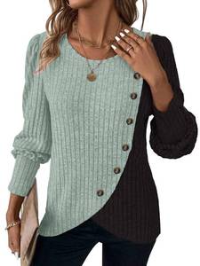lot 1591 image: Date Night Rompers Womens Tops Airport Outfits for Women 2026 Plus Size Fashion Fall Sweaters Sage Green Large