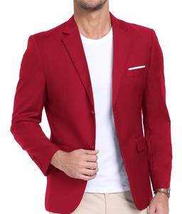 lot 1592 image: AIBUYTA Mens Casual Suit Jacket Light Red Mens Blazer Formal Daily Men Suits 2 Button Sport Coats S