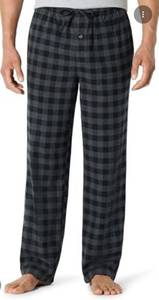 lot 1600 image: Amazon Essentials Mens Breathable Flannel Pajama Pant, Relaxed Fit, Drawstring, Cotton, Black Grey Buffalo Plaid, XX-Large