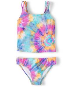 lot 1657 image: The Childrens Place Girls Sleeveless Swimsuit Tankini Set, Time for Teal, 7-8 US