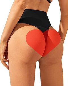 lot 1668 image: Zmart Women High Waist Thong Bikini Bottoms High Cut Swimsuit Bathing Suit Cheeky Brazilian Swimwear Bottom Black M