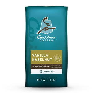 lot 1694 image: Caribou Coffee Vanilla Hazelnut Flavored Premium Medium Roast Ground Coffee  Arabica  11 oz