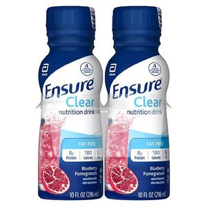 lot 1705 image: Ensure Clear Nutrition Drink  Fat-Free  Blueberry Pomegranate  10 fl oz  4 Pack